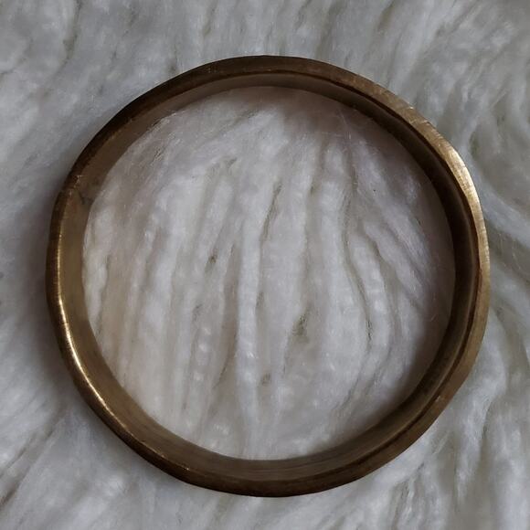 Vintage Brass Inlay Turquoise Chip Bangle Bracelet - Picture 6 of 8